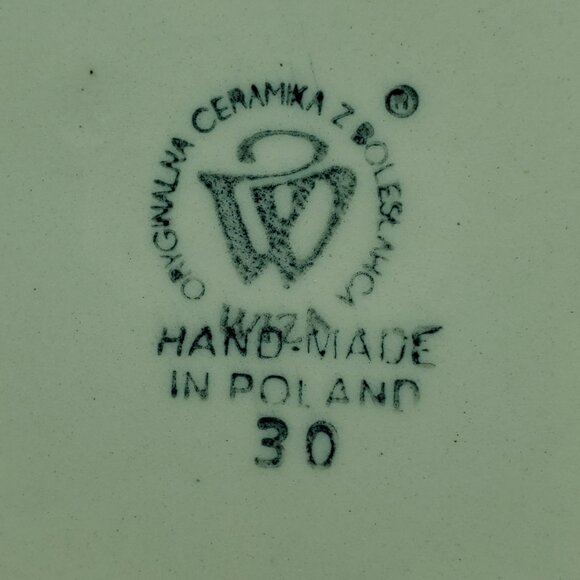 Polish Pottery Wiza Peacock Apple Dinner Plate Peacock & Apples Luncheon Plate - Picture 4 of 6